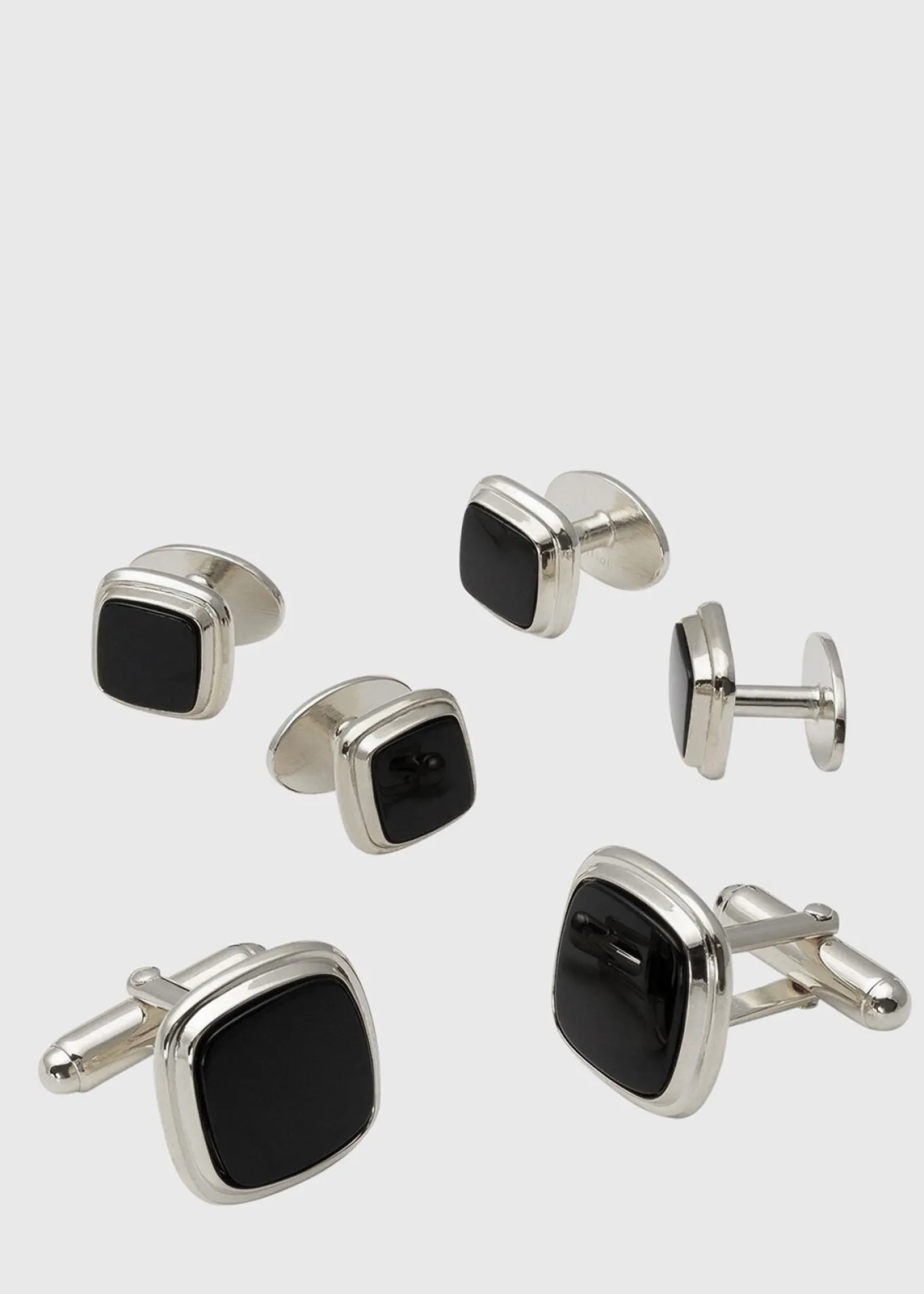 black_onyx_square_cufflin_0.webp Black Onyx Square Cufflink Stud Set