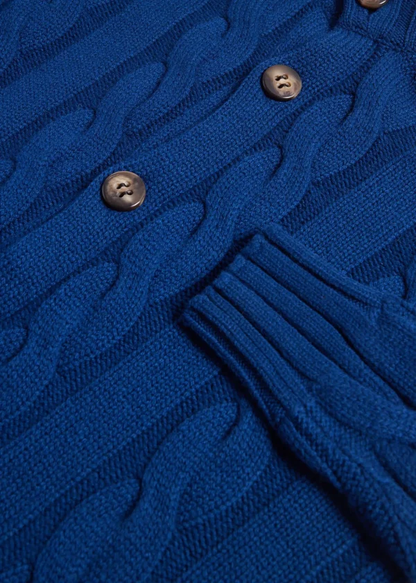 Cable Mock Neck Cardigan