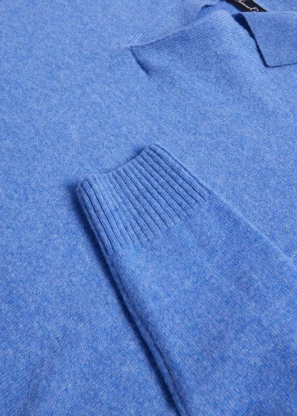 Cashmere One Button Polo