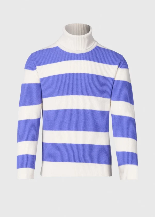 Cashmere Striped Turtleneck