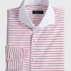 Contrast Collar Horizontal Stripe Dress Shirt
