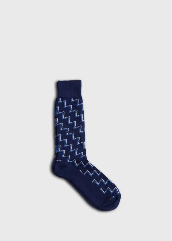 Cotton & Cashmere Blend Zig Zag Sock