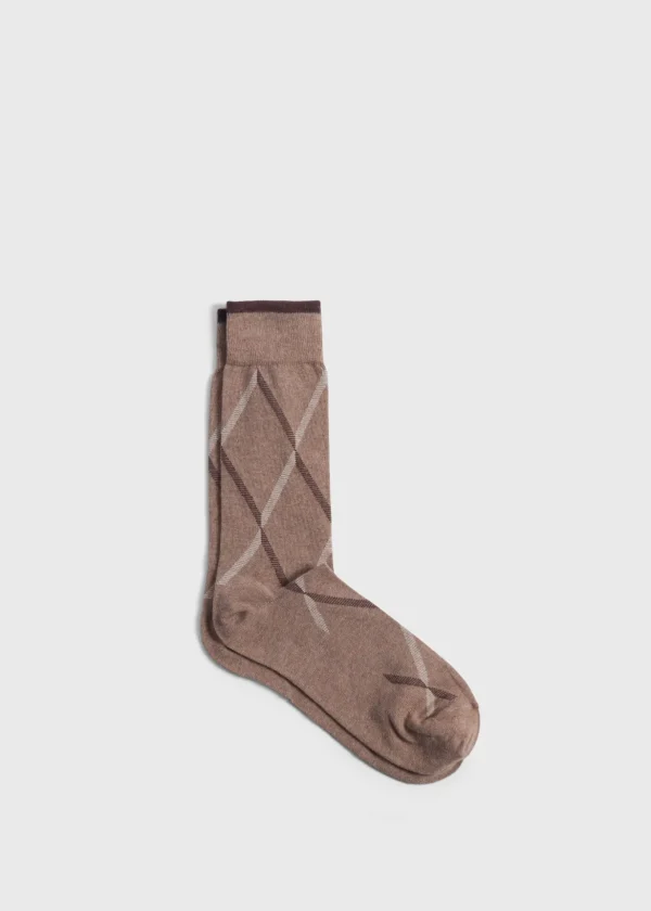 Cotton Blend Argyle Sock