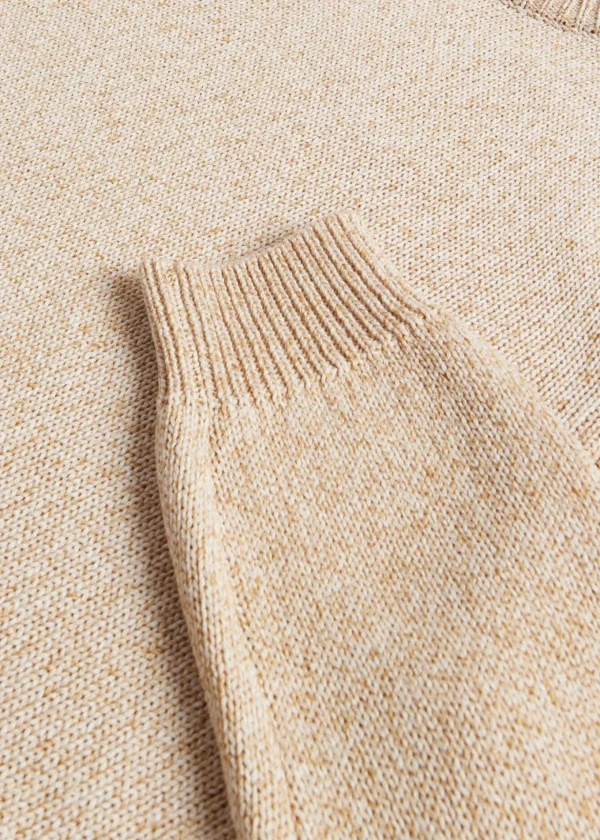 Cotton Melange Crewneck Sweater