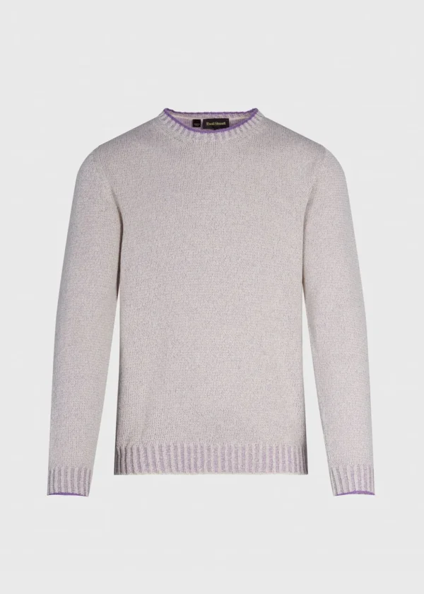 Cotton Mouliné Crewneck Sweater