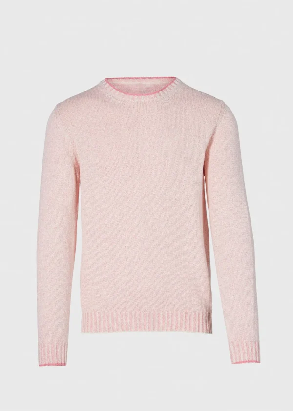 Cotton Mouliné Crewneck Sweater