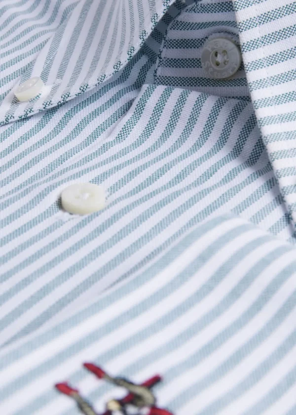 Cotton Oxford Stripe Sport Shirt