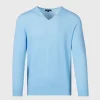 Cotton Piqué V-Neck Sweater