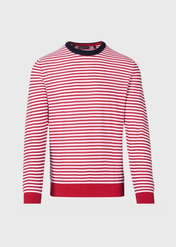 Cotton Striped Crewneck Sweater