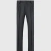 Dark Grey Super 110s Wool Pleated Trouser