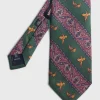 Deco Stripe And Bird Print Tie