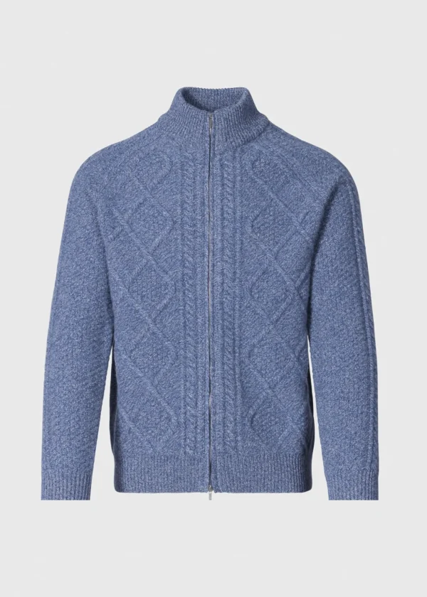 Diamond Stitch Full Zip Cardigan