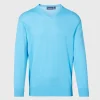 Fine Gauge Cotton V-Neck Sweater