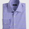 Horizontal Stripe Cotton Dress Shirt