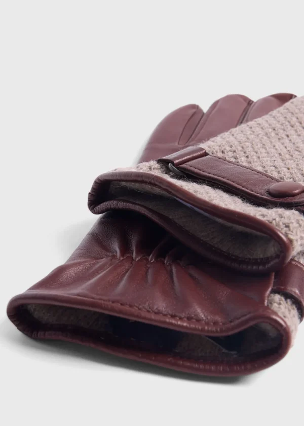 Knit And Leather Two Tone Glove