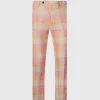 Linen & Cotton Plaid Trousers