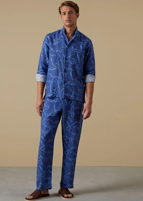 Linen Equestrian Print Pajama