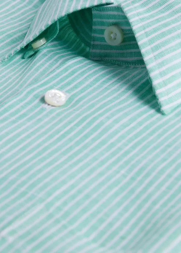 Linen Pencil Stripe Sport Shirt