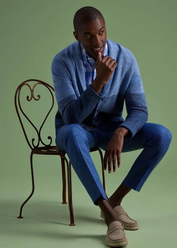 Linen Rice Stitch Dégradé Cardigan