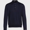 Long Sleeve Merino Wool Polo Shirt