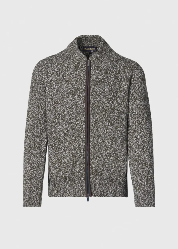 Marled Wool Full Zip Cardigan