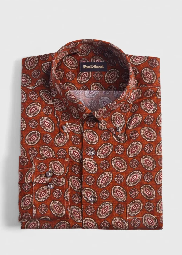 Medallion Print Cotton Sport Shirt
