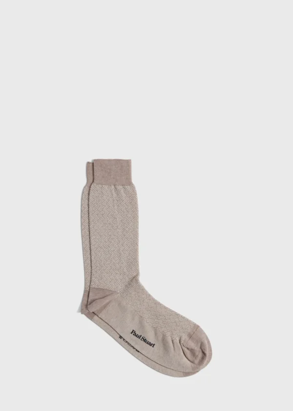 Mercerized Cotton Parquet Pattern Sock
