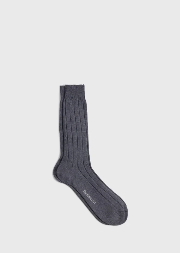 Mercerized Cotton Ribbed Sock