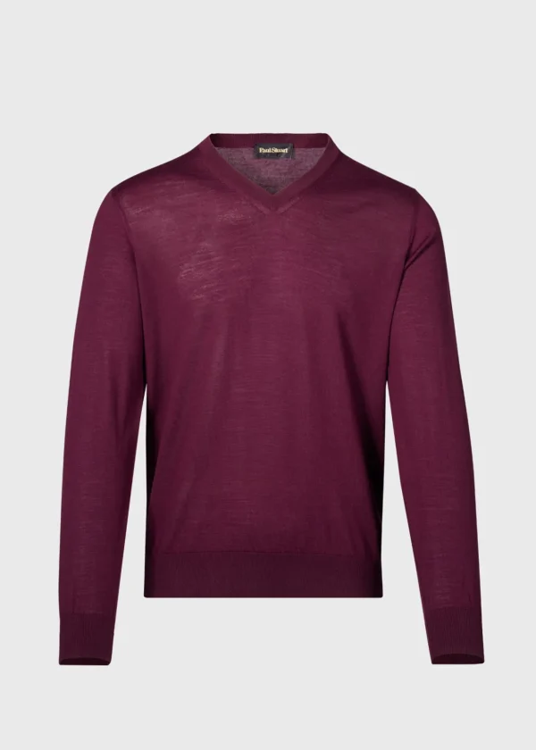 Merino Wool V-neck Sweater