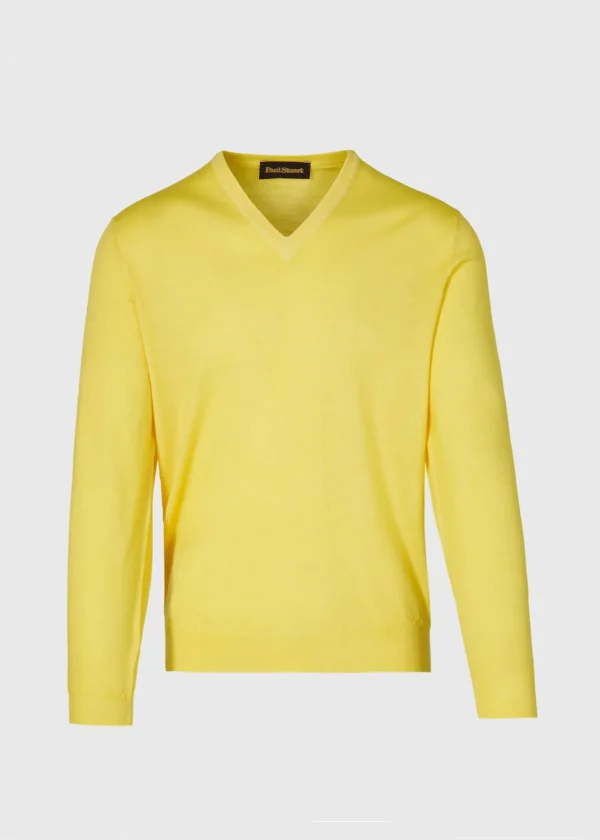 Merino Wool Watercolor V-Neck Sweater