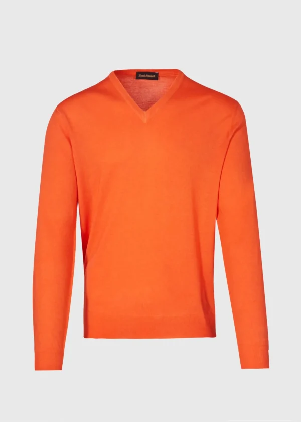 Merino Wool Watercolor V-Neck Sweater