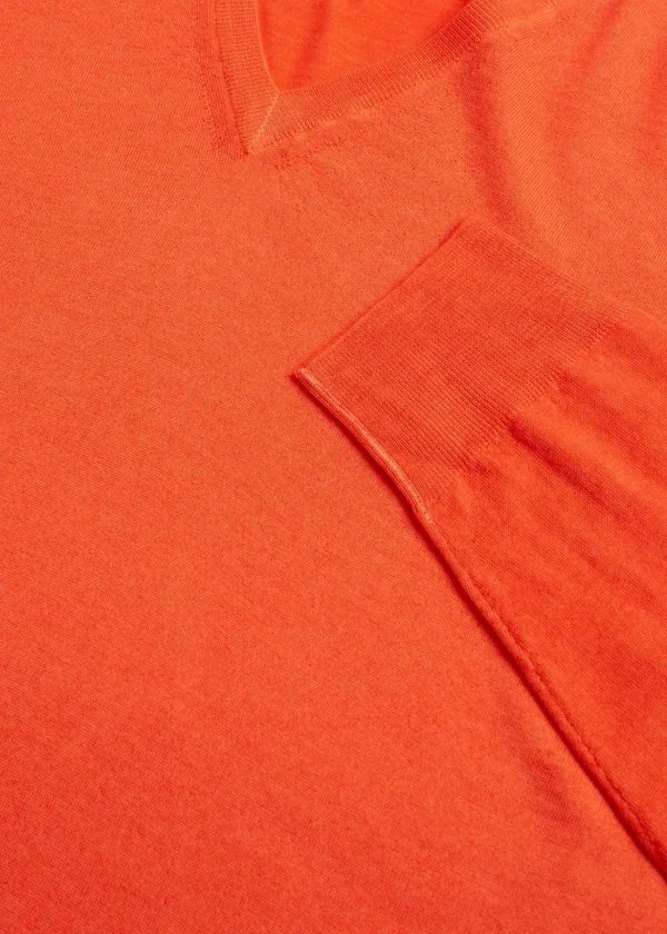 Merino Wool Watercolor V-Neck Sweater