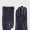 Nappa Leather Glove With Diagonal Stitching