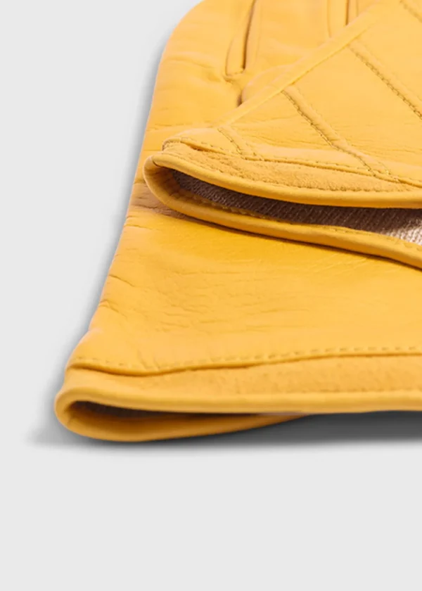 Nappa Leather Glove With Diagonal Stitching