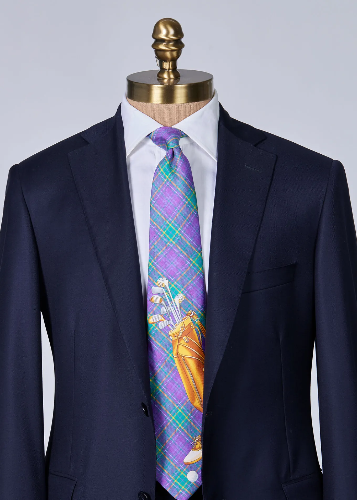 plaid_golf_bag_print_silk_1.webp Plaid Golf Bag Print Silk Tie