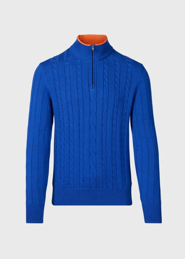 Quarter Zip Cable Knit Sweater