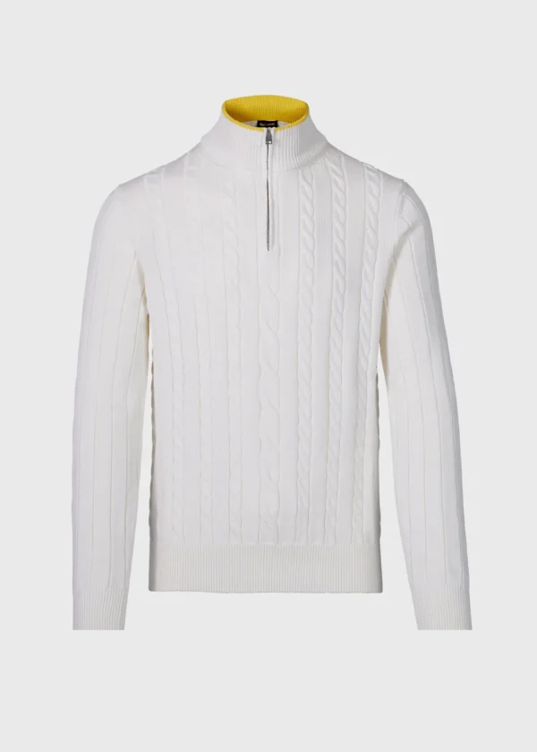 Quarter Zip Cable Knit Sweater