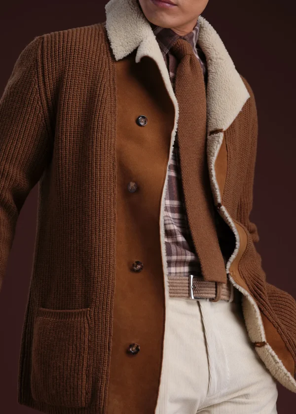 Shearling Trim Cardigan