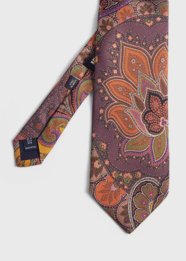 Silk Paisley Print Tie