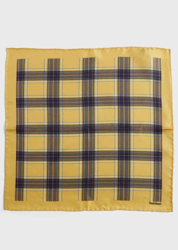 Silk Plaid Print Pocket Square