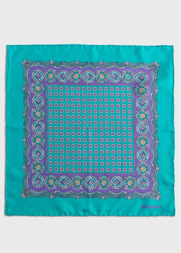 Silk Twill Medallion Pocket Square