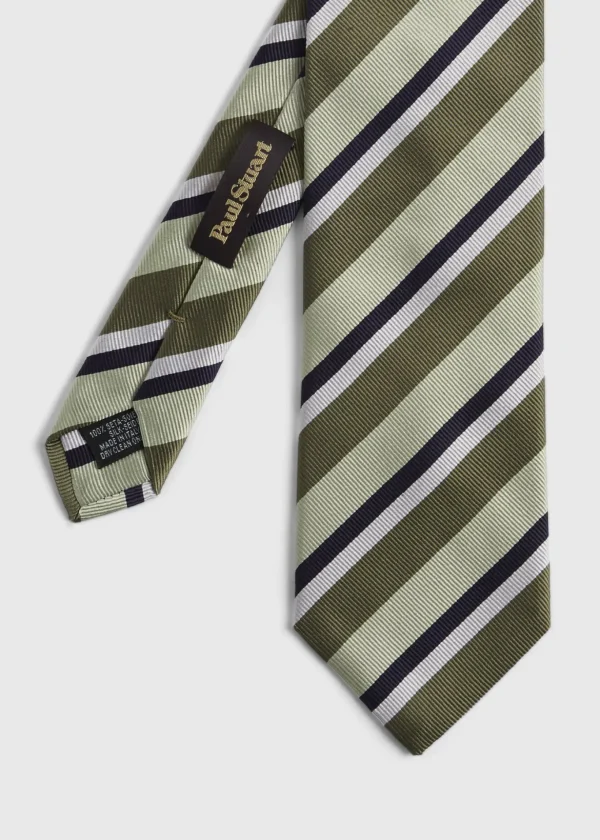 Three Color Repp Stripe Tie