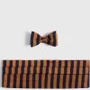 Two-Tone Striped Bow Tie And Cummerbund Set