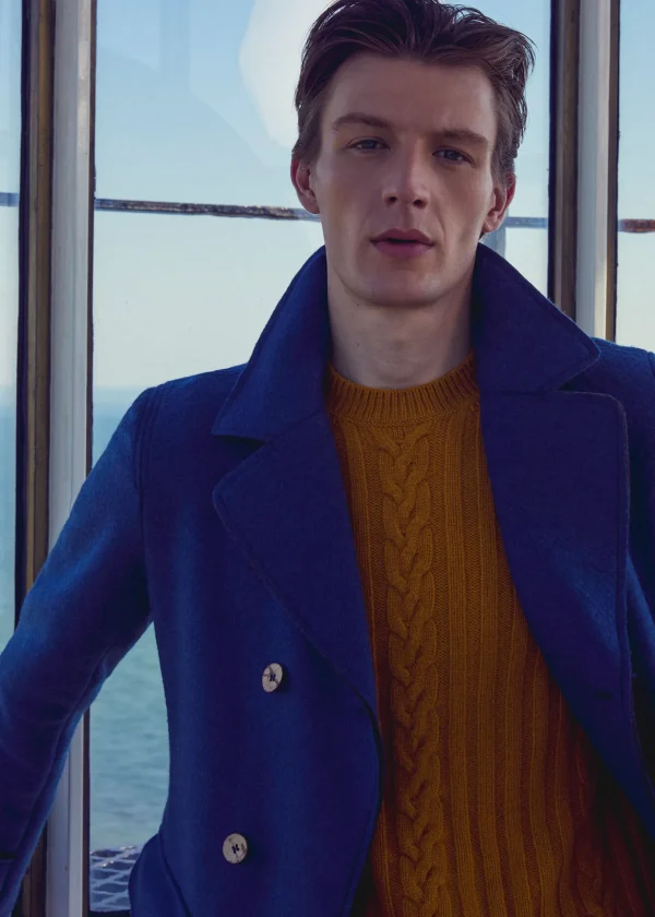 Wool Cable And Rib Crewneck Sweater