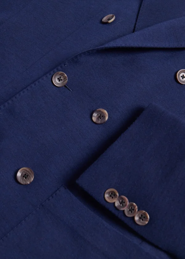 Wool Knit Jersey Double Breasted Blazer