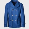 Wool Raw Edge Double Breasted Jacket