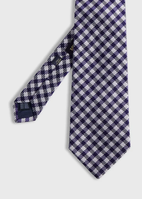 Woven Silk Small Check Tie